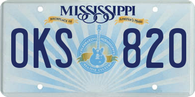 MS license plate OKS820