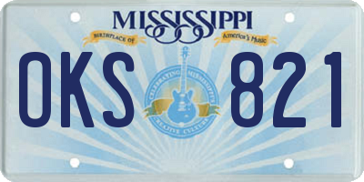 MS license plate OKS821