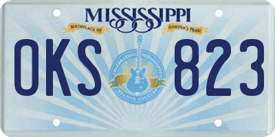 MS license plate OKS823