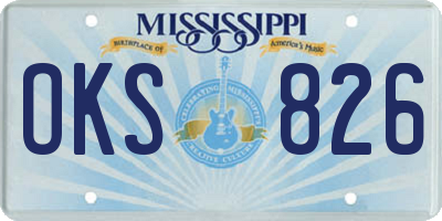MS license plate OKS826