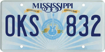 MS license plate OKS832