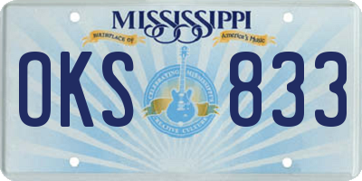 MS license plate OKS833