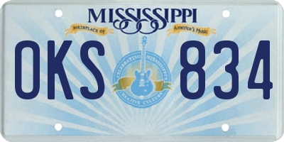 MS license plate OKS834