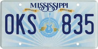 MS license plate OKS835