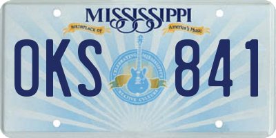 MS license plate OKS841