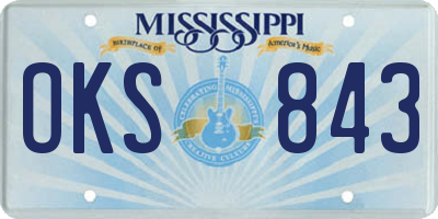 MS license plate OKS843