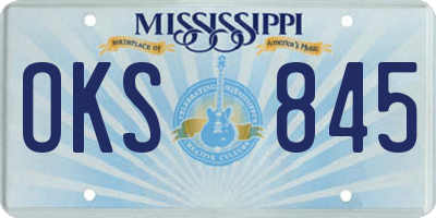 MS license plate OKS845