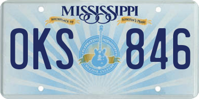 MS license plate OKS846