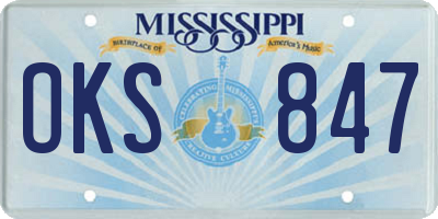 MS license plate OKS847