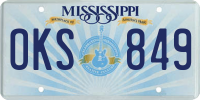 MS license plate OKS849