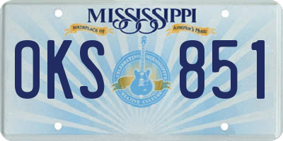 MS license plate OKS851