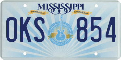 MS license plate OKS854