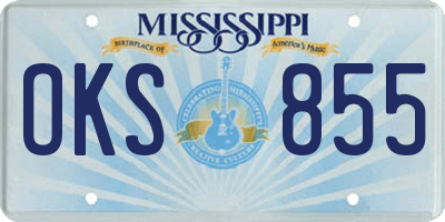 MS license plate OKS855