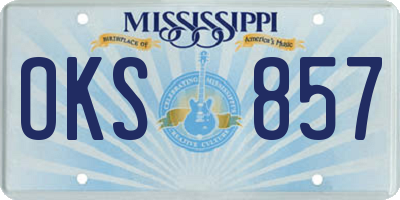 MS license plate OKS857