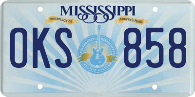 MS license plate OKS858