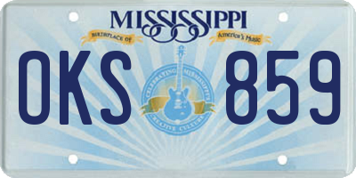 MS license plate OKS859