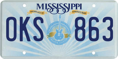 MS license plate OKS863