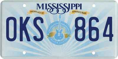 MS license plate OKS864