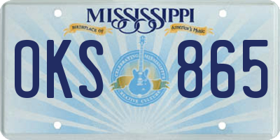 MS license plate OKS865