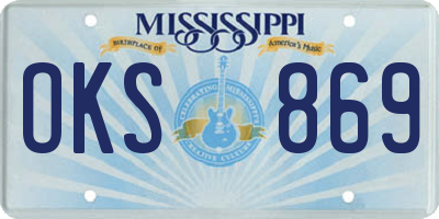 MS license plate OKS869