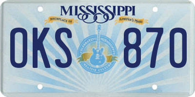 MS license plate OKS870