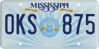 MS license plate OKS875