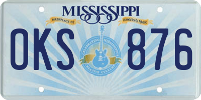 MS license plate OKS876
