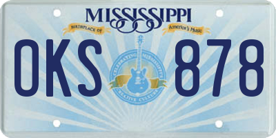 MS license plate OKS878