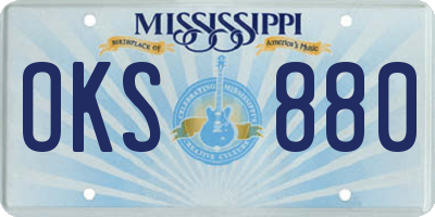 MS license plate OKS880