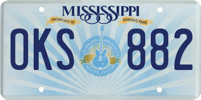 MS license plate OKS882
