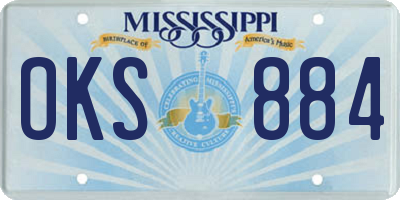 MS license plate OKS884