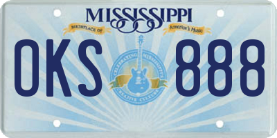 MS license plate OKS888