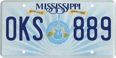 MS license plate OKS889