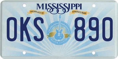 MS license plate OKS890