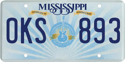 MS license plate OKS893