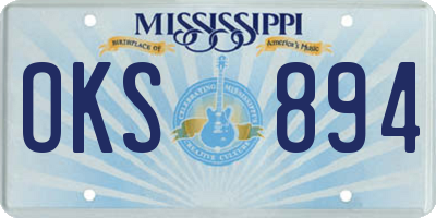 MS license plate OKS894