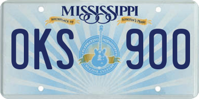 MS license plate OKS900