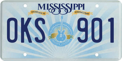 MS license plate OKS901