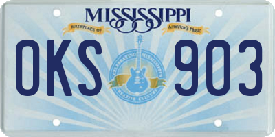 MS license plate OKS903