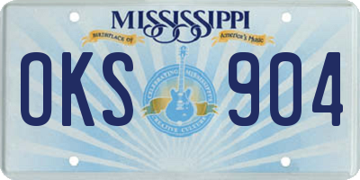 MS license plate OKS904