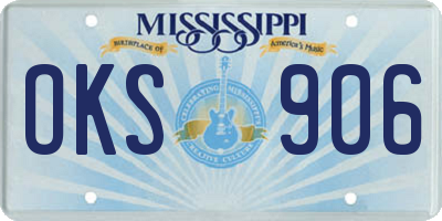 MS license plate OKS906