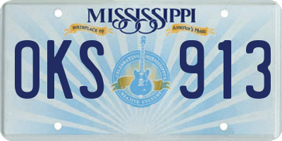 MS license plate OKS913