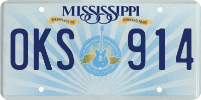 MS license plate OKS914