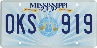 MS license plate OKS919
