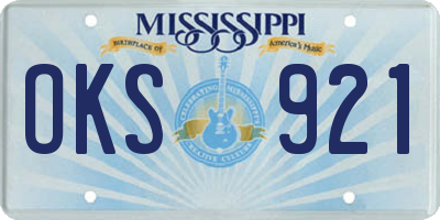 MS license plate OKS921