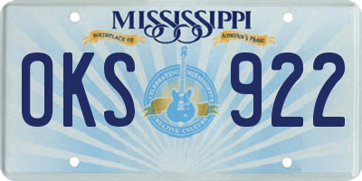 MS license plate OKS922