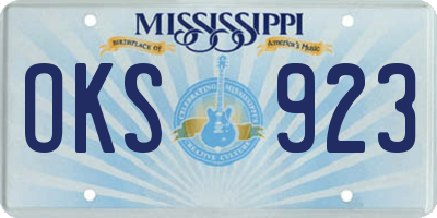 MS license plate OKS923