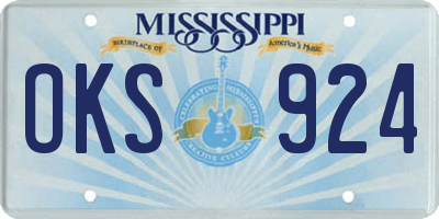 MS license plate OKS924