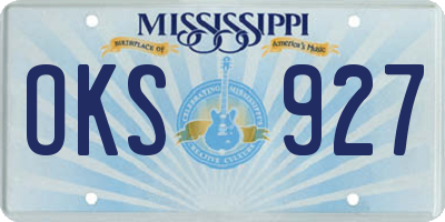 MS license plate OKS927