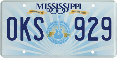MS license plate OKS929